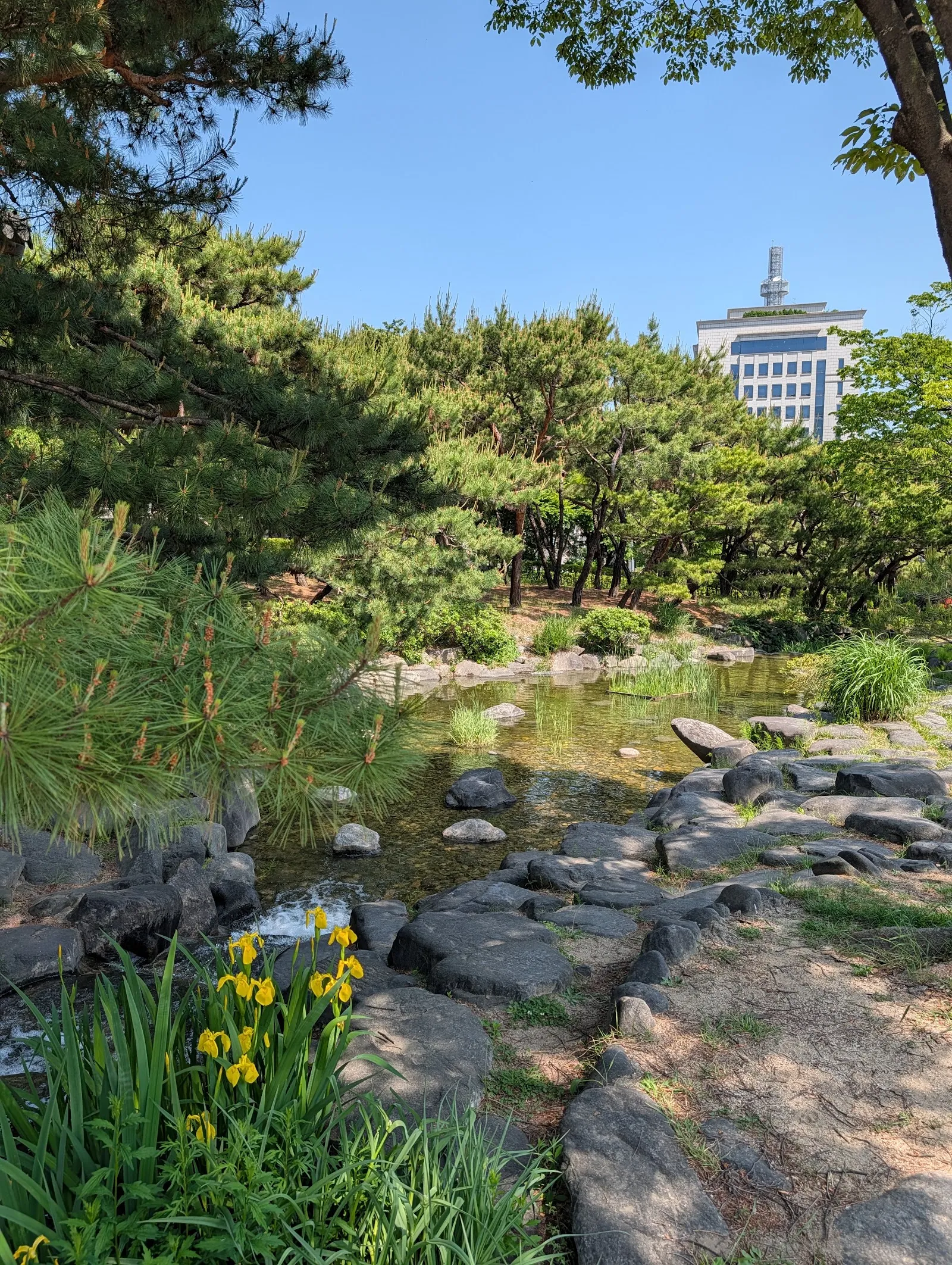 La zona de agua del parque de Namsangol